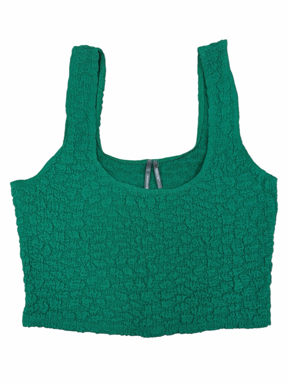 Anthropologie Textured Green Cropped Tank Top